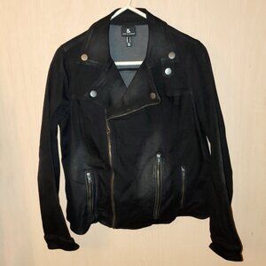 Love & Legend Asymmetrical Dark Denim Moto Jacket, Size 14 EUC